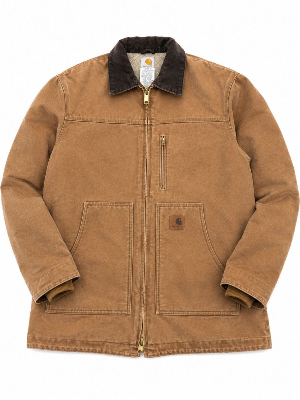 Carhartt C61 Sandstone Ridge Men’s Brown Sherpa Lined Work Coat XL Tall